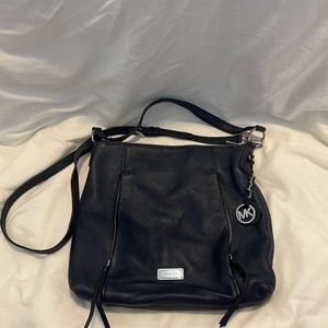 Michael Kors Dark Navy Blue Pebble Leather Large Shoulder Bag